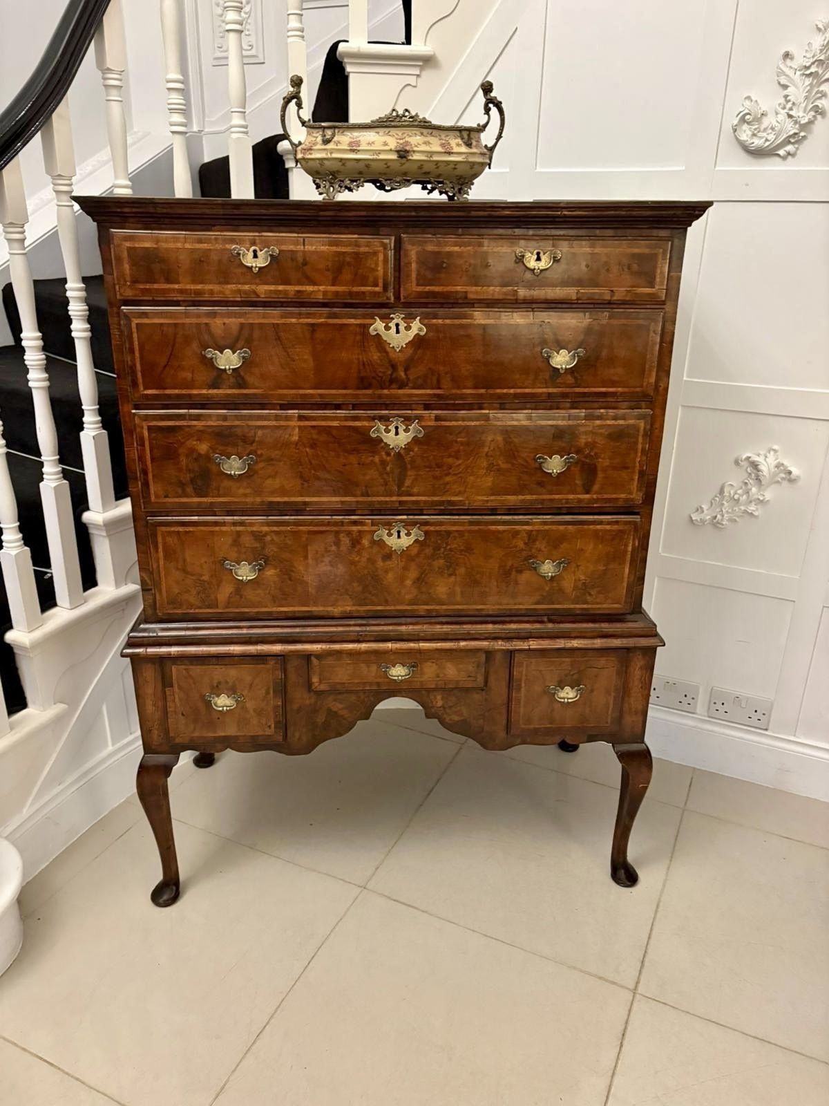 Exceptional Quality Early 18th Century Antique George I Walnut Chest On Stand photo furniture