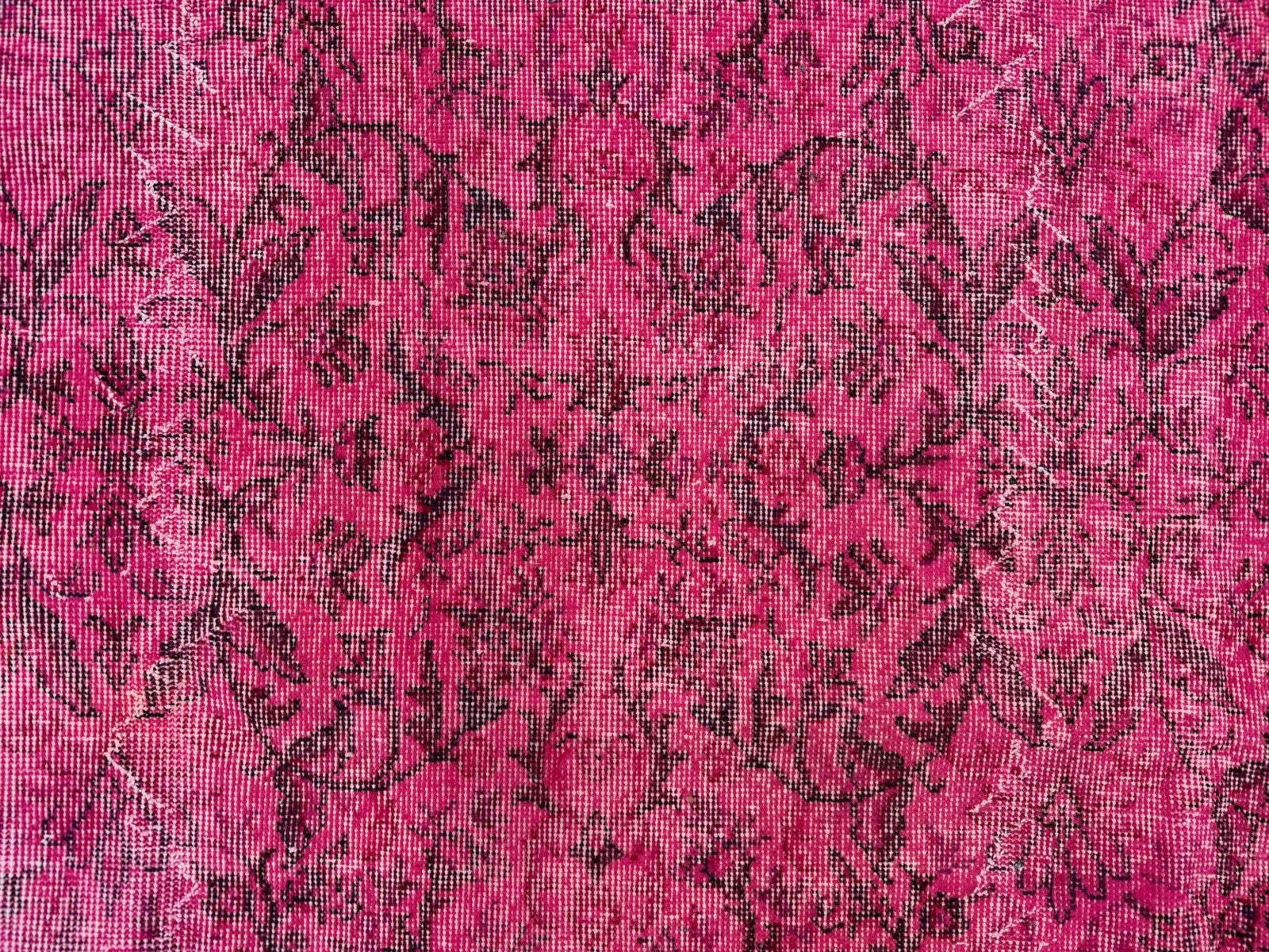 Textiles Turkish Rug Pink 300x200 Cm, Vintage Overdyed Tribal Wool Carpet Large photo