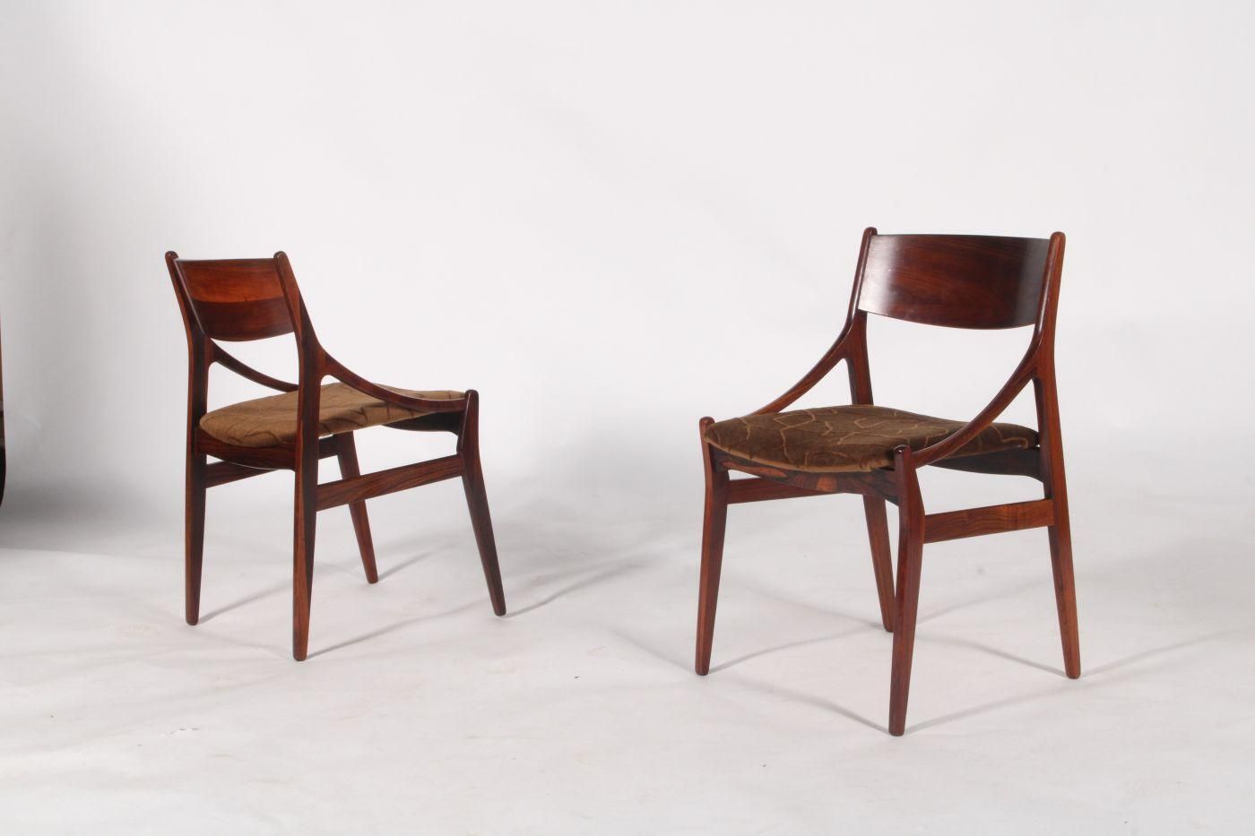 Set Of Six Stunning Mid Century Danish Rosewood Chairs photo vintage