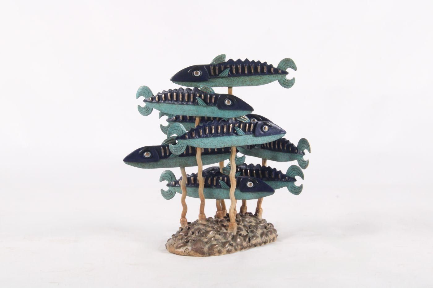 Limited Edition Bronze Sculpture ‘School Of Fish’ By Graham Knuttel