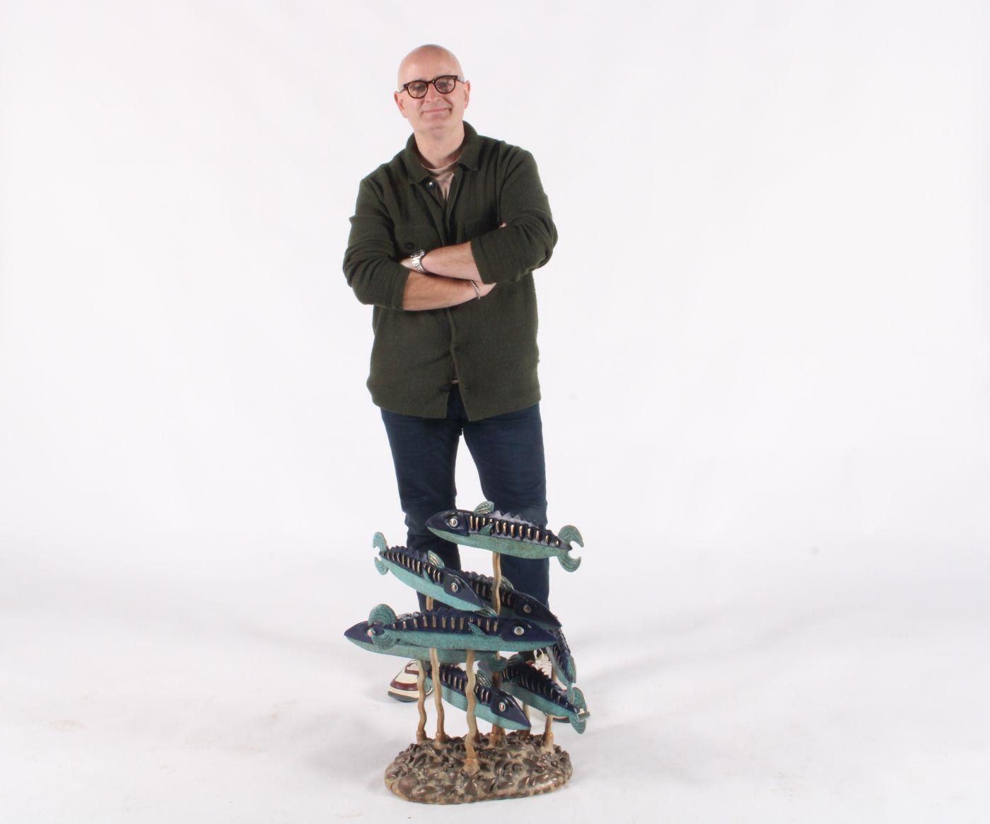 Limited Edition Bronze Sculpture ‘School Of Fish’ By Graham Knuttel photo for sale