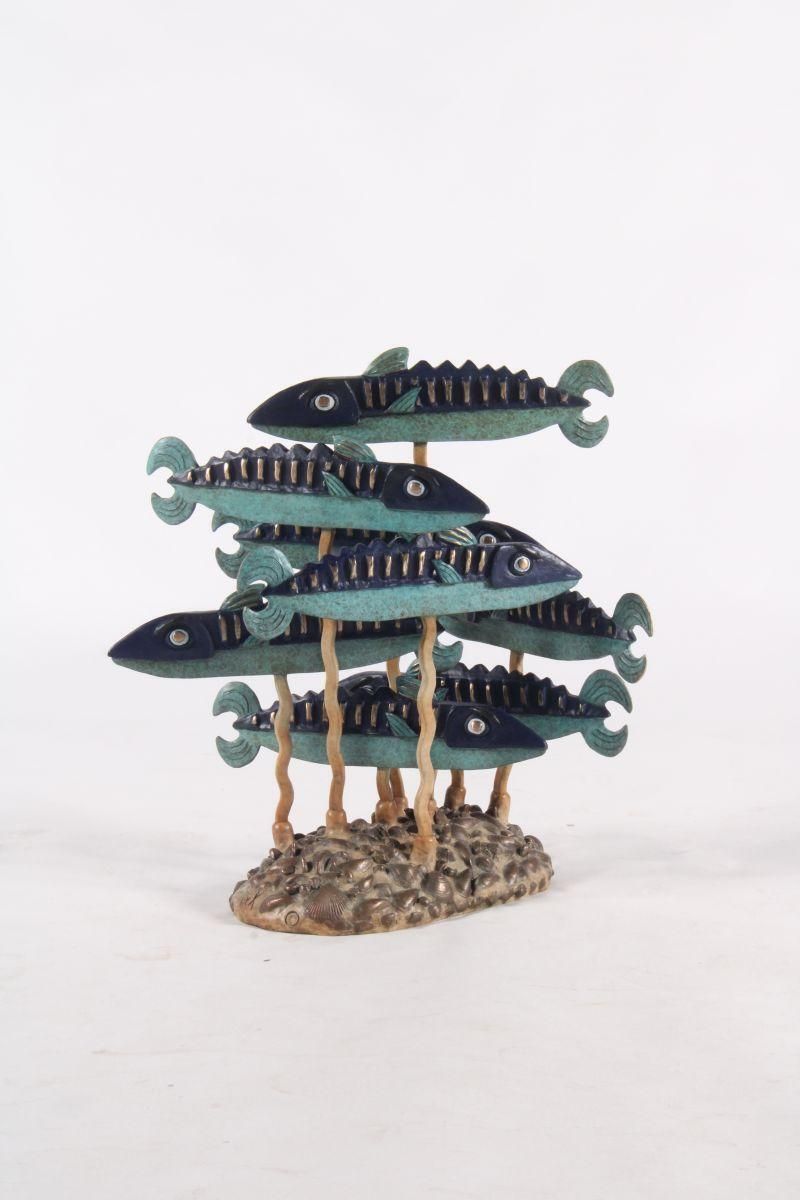photo furniture Limited Edition Bronze Sculpture ‘School Of Fish’ By Graham Knuttel
