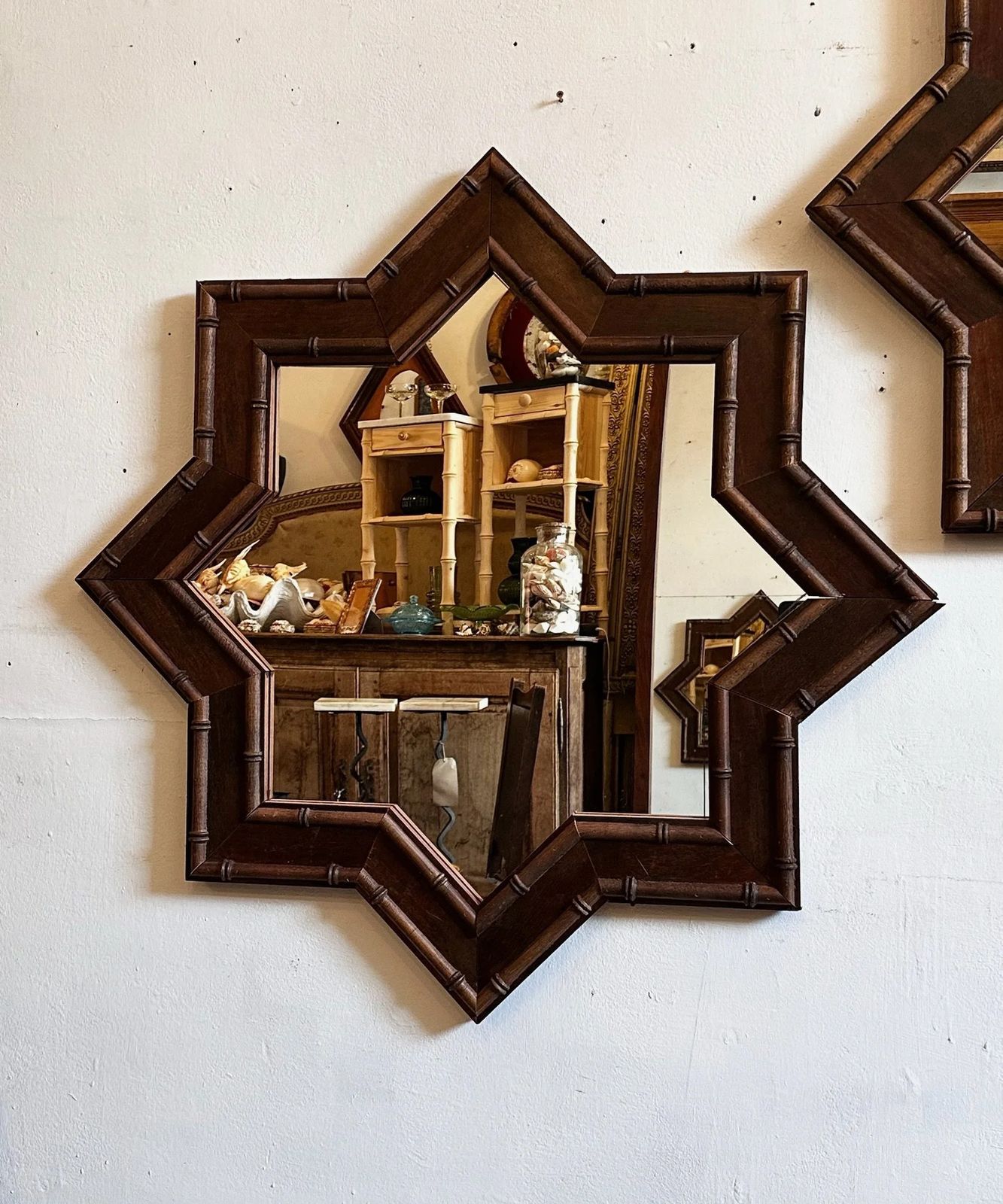 Reclame Mahogany And Faux Bamboo Star Mirrors. photo Home Decor