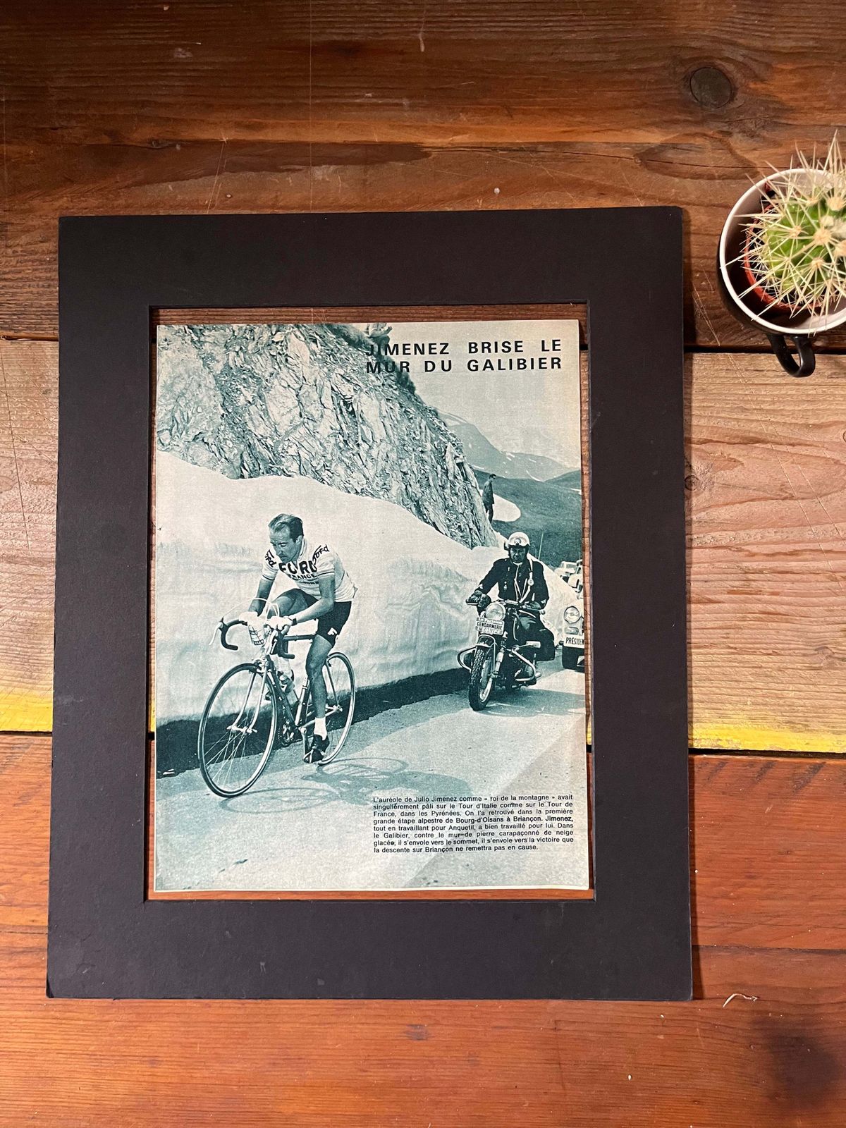 Vintage Cycling Print   Julio Jimenez, Tour De France, Col De Gslibier 1963