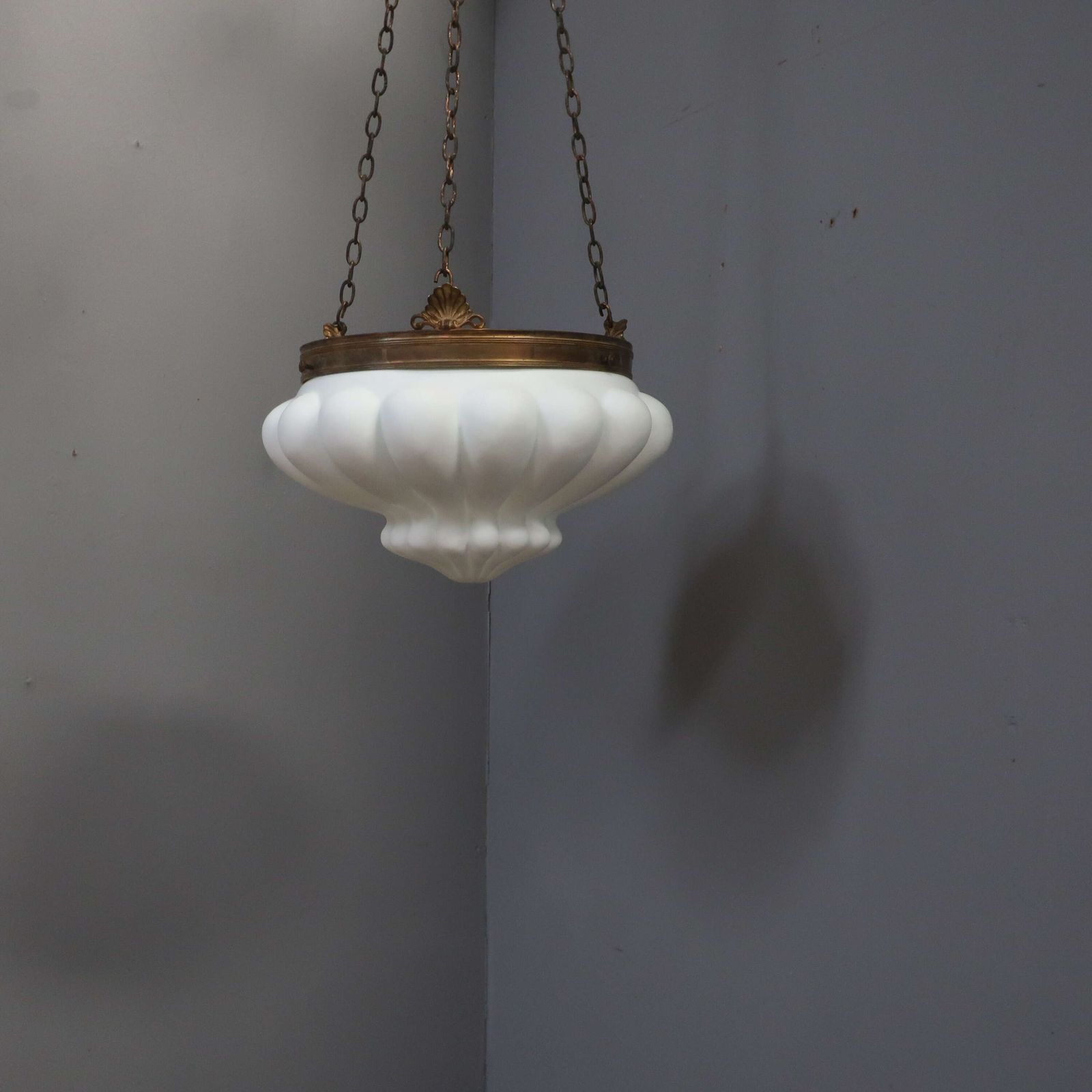 Opaline Plafonnier Ceiling Bowl Light C1890 photo vinterior