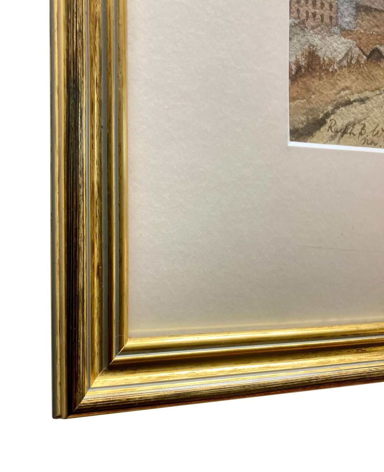 A Framed Watercolour Depicting A Northern English Mill Town photo Art