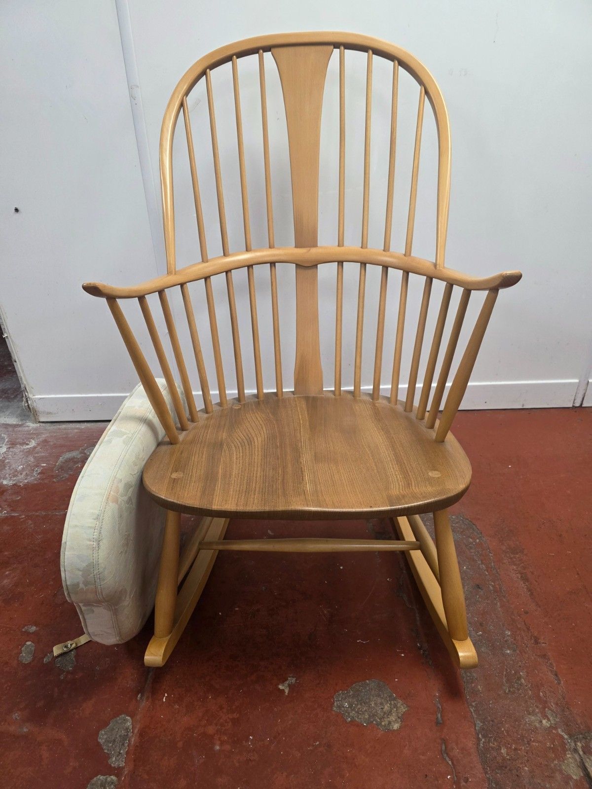 photo buy Blonde Ercol Chair Makers Rocking Chair With Original Cushion