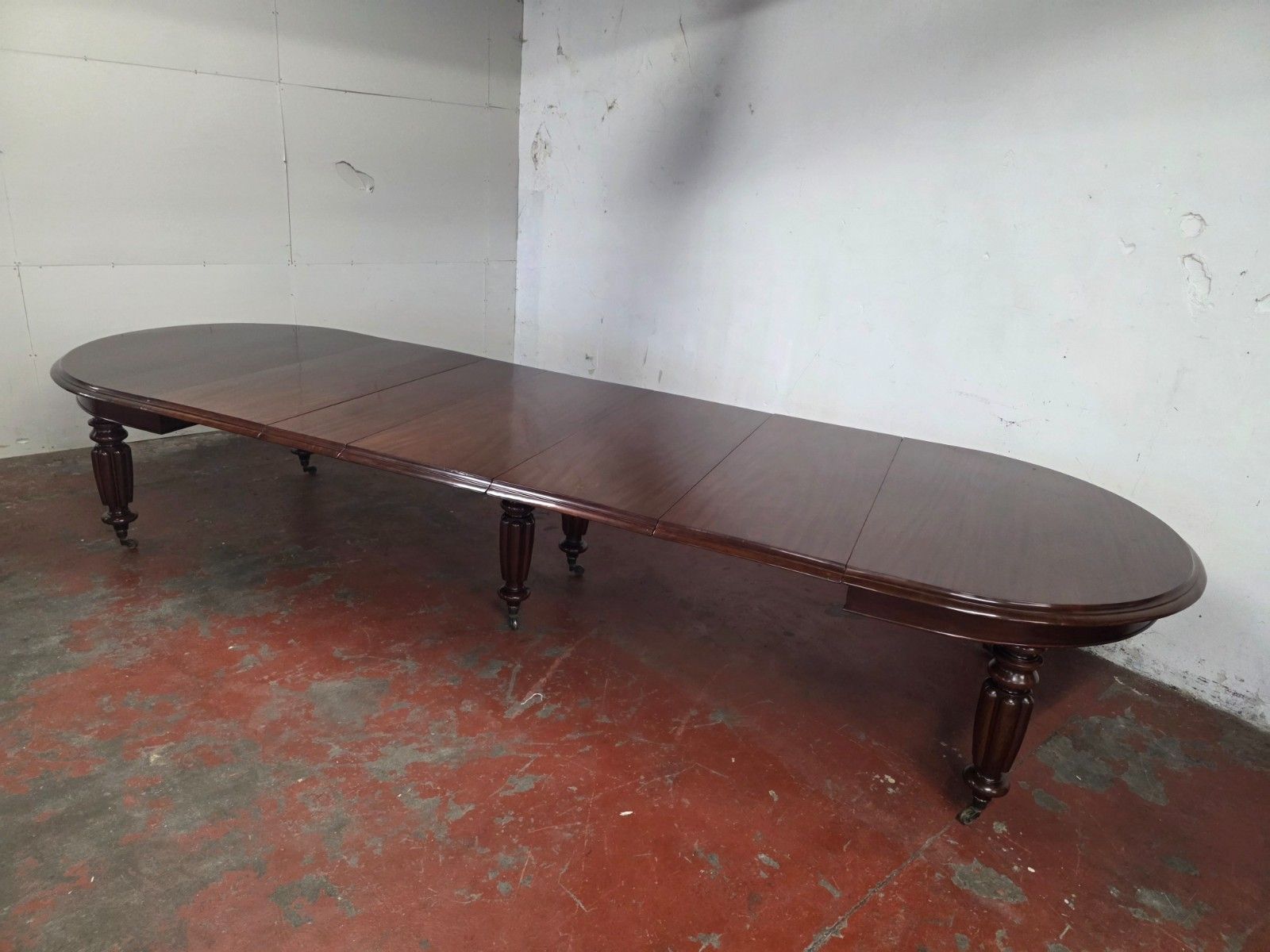 Antique Large William IV Mahogany Banquet/Extending Dining Table 1840s. photo vintage