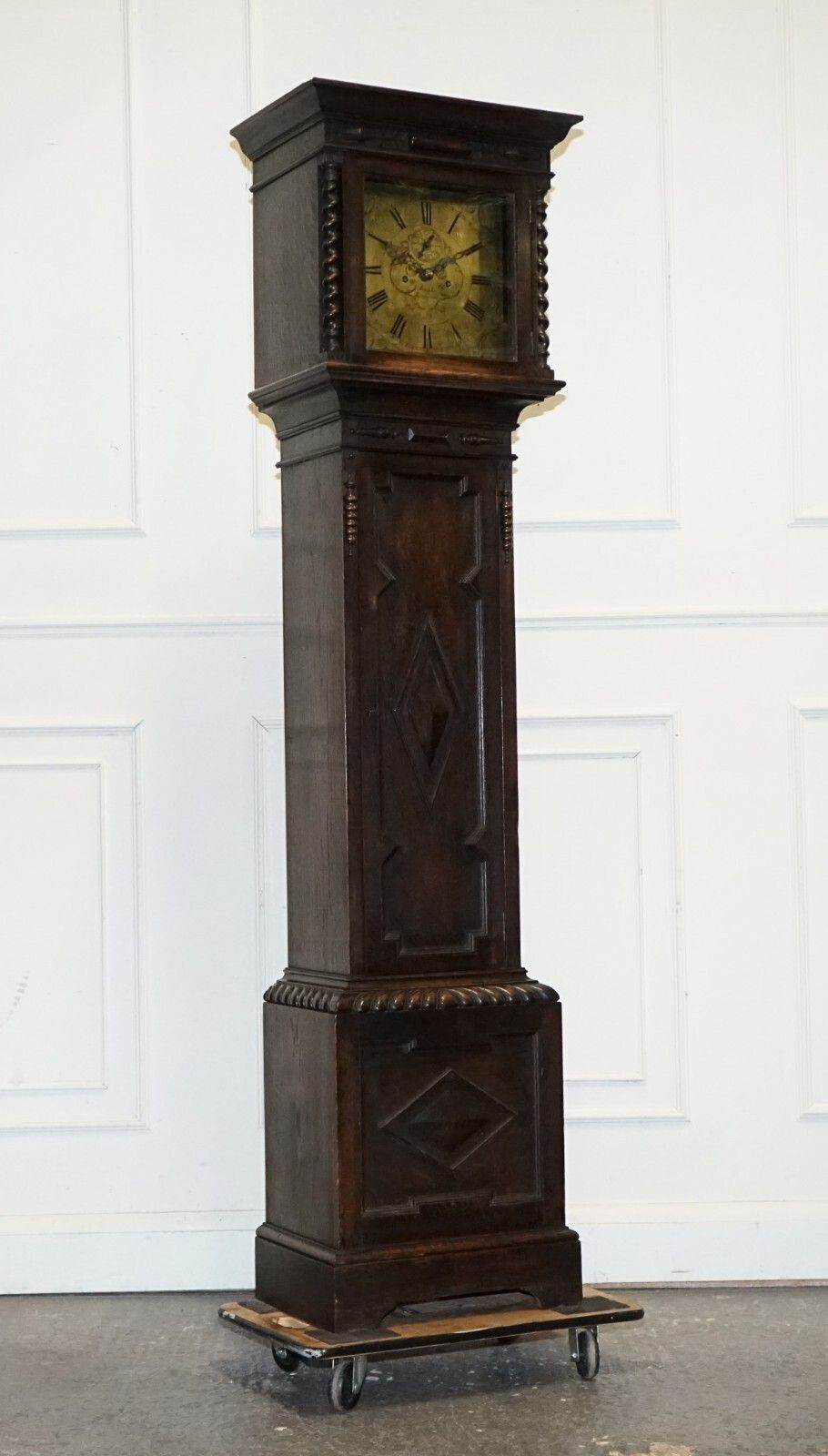 Antique English Arts & Crafts 8 Day Longcase Grandfater Clock By Maple London