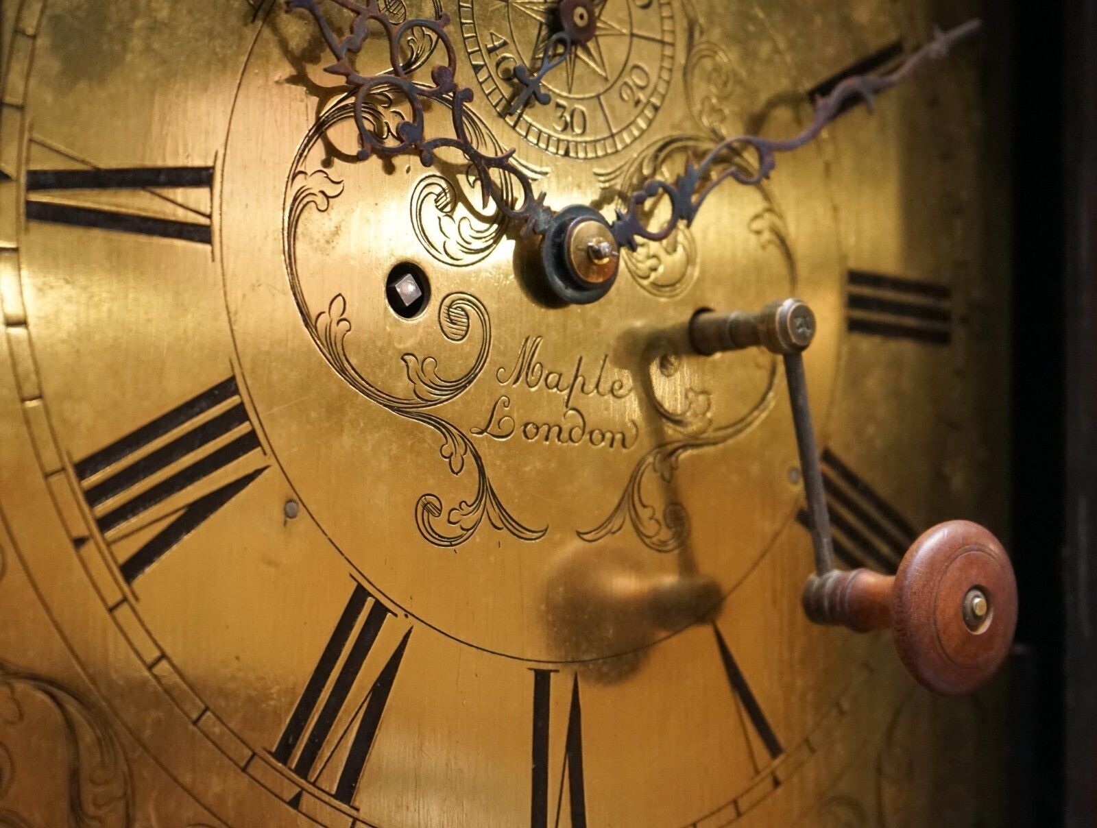 photo for sale Antique English Arts & Crafts 8 Day Longcase Grandfater Clock By Maple London
