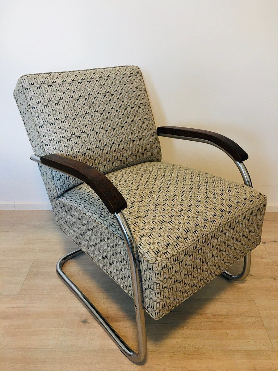 Bauhaus Tubular Steel Armchair From Mücke Melder, 1930s
