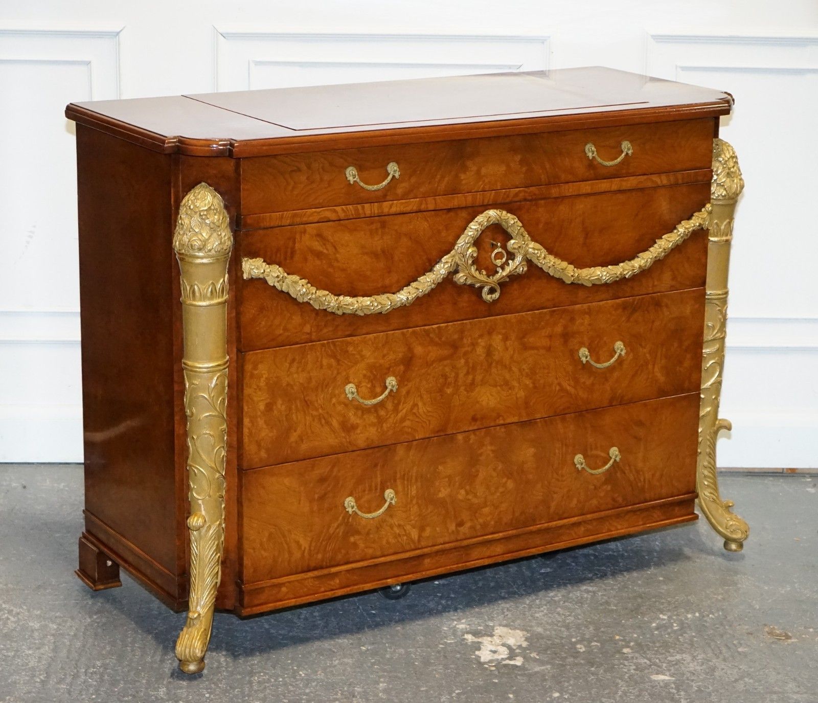 Large Faux Chest Of Drawers Hidden Tv Cabinet French Empire Style photo furniture