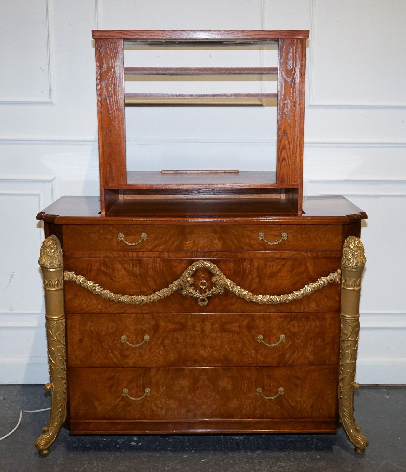 photo buy Large Faux Chest Of Drawers Hidden Tv Cabinet French Empire Style
