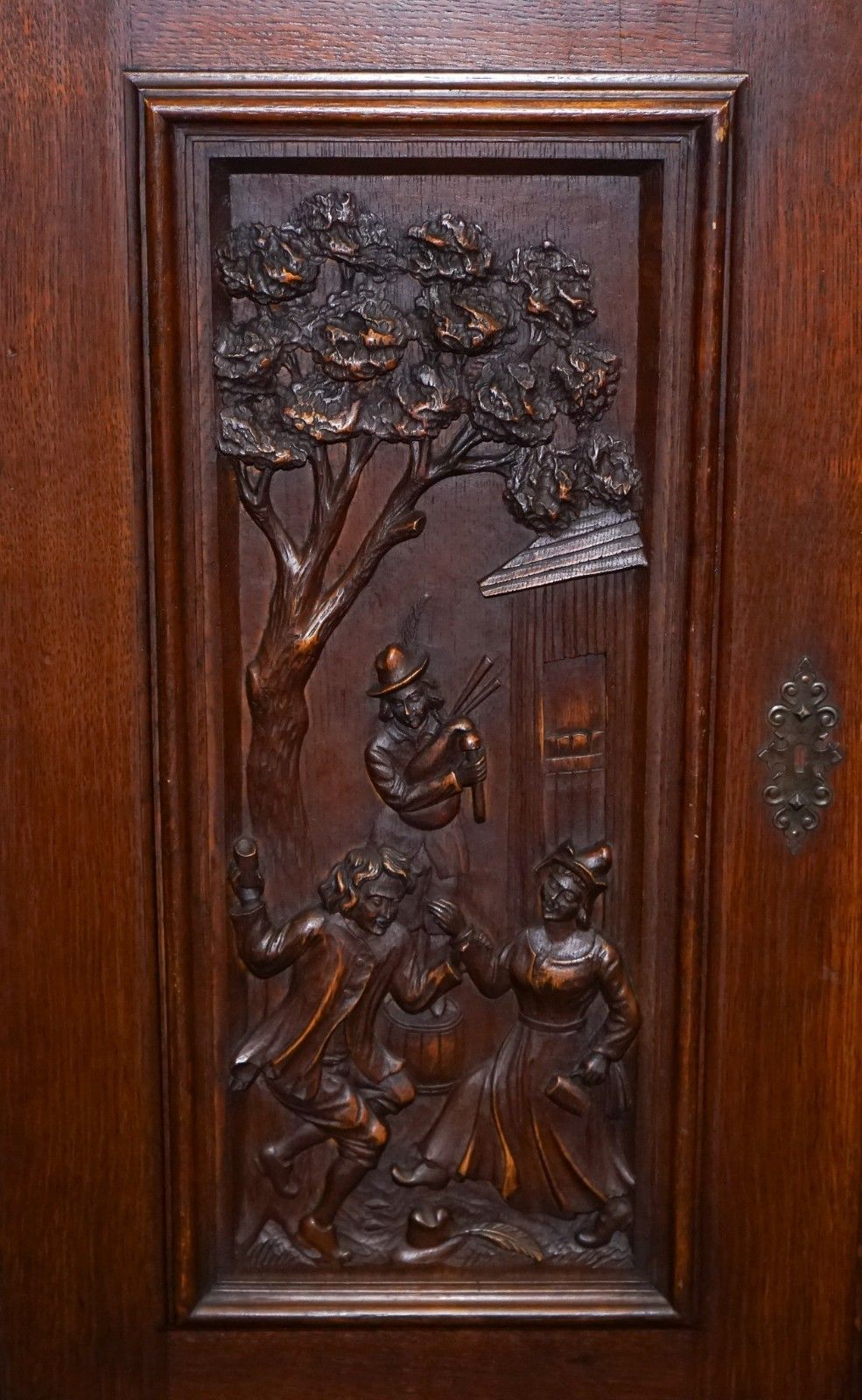 photo for sale 19th Century Renaissance Style French Carved Walnut Cabinet With Shelves