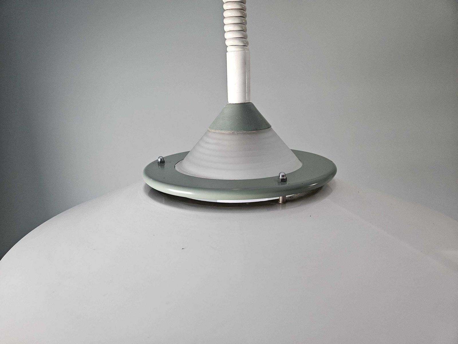 Vintage 80s Pendant Light: Scandinavian Metal Hanging Lamp photo 195.0