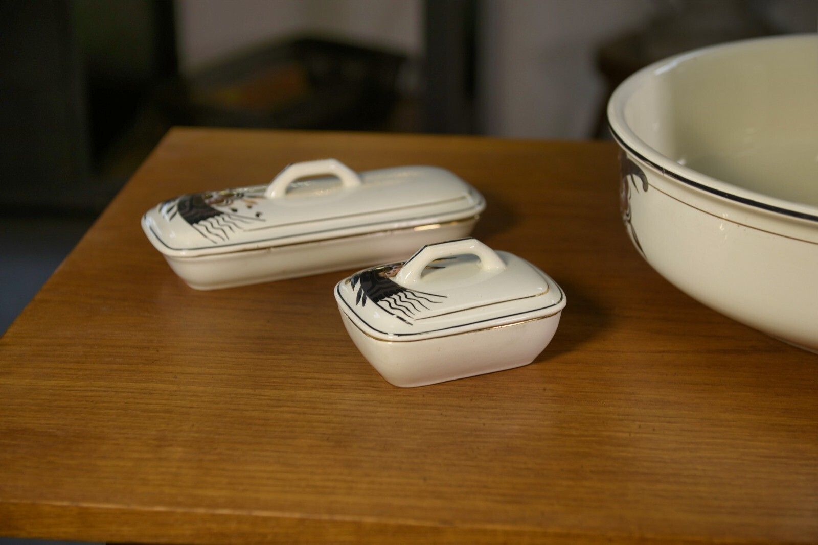 Boch And Louvière 1920 1930's Art Deco Decor Ceramic Toilet Set photo for sale