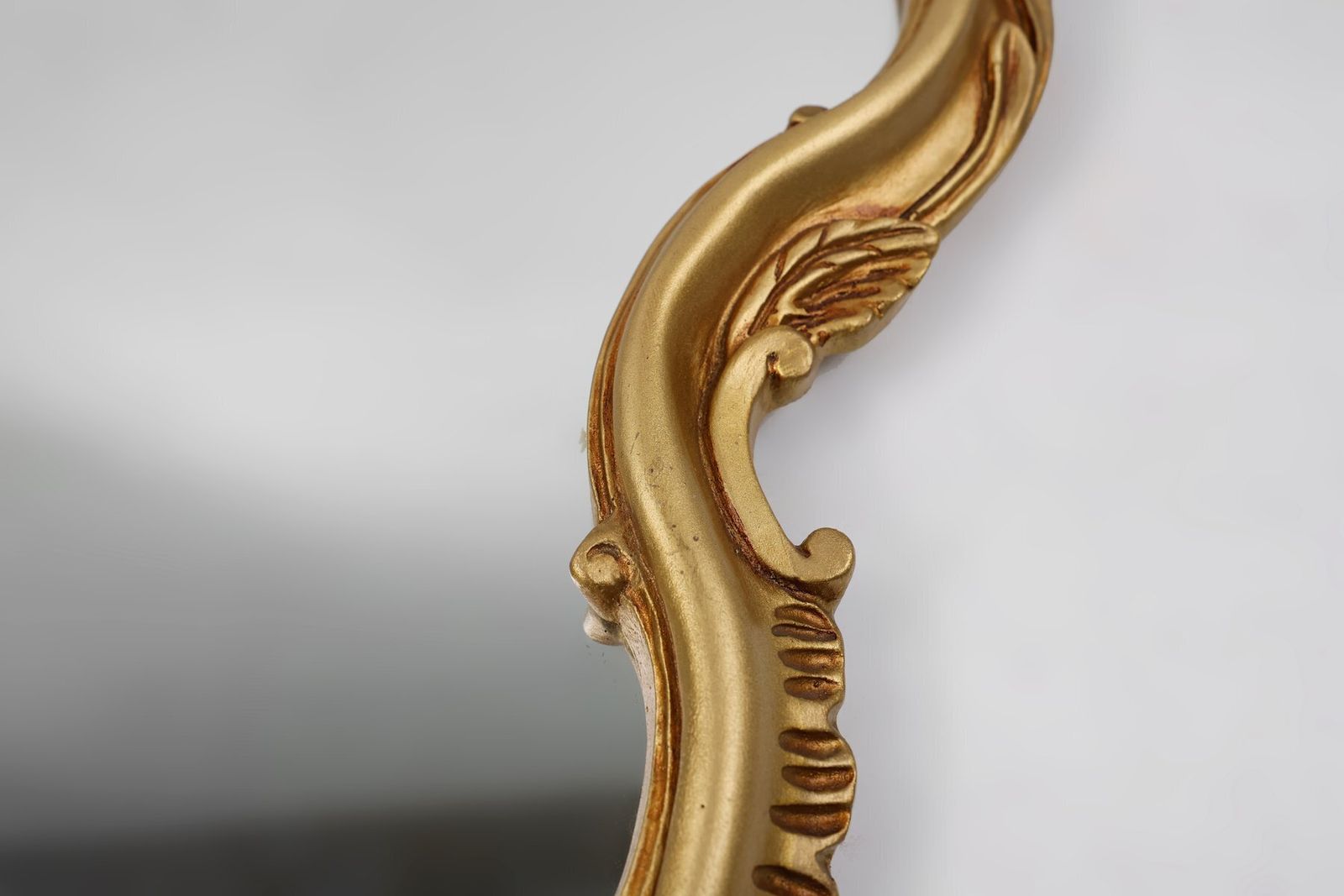 photo for sale Mid Century Modern Baroque Style Gilded Mirror, 1950s