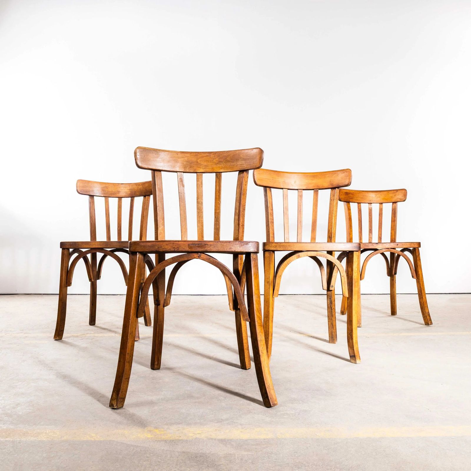 1950’s Warm Oak French Baumann Bentwood Bistro Dining Chairs photo 209.0