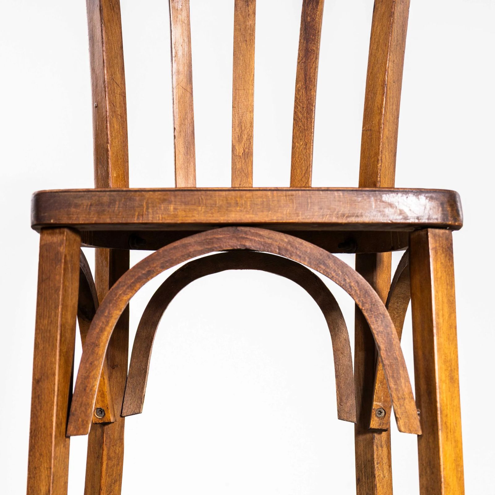 1950’s Warm Oak French Baumann Bentwood Bistro Dining Chairs photo vinterior
