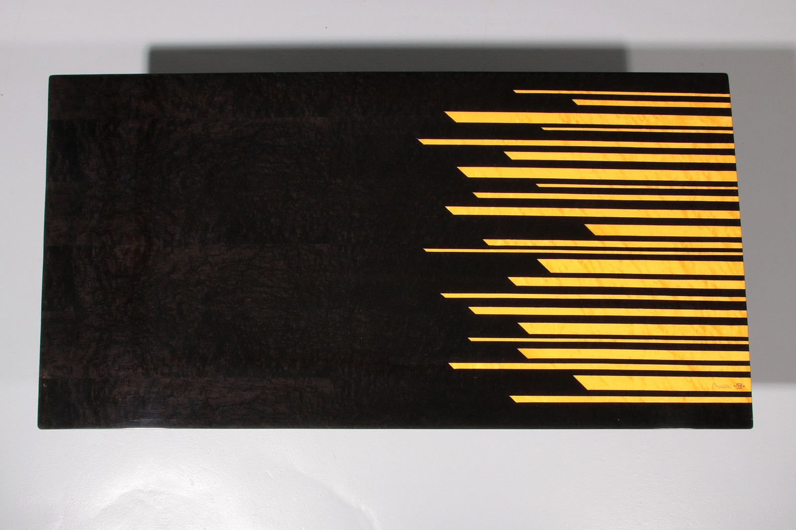 1980s Italian Coffee Table In Black And Yellow Lacquered Wood. photo Furniture