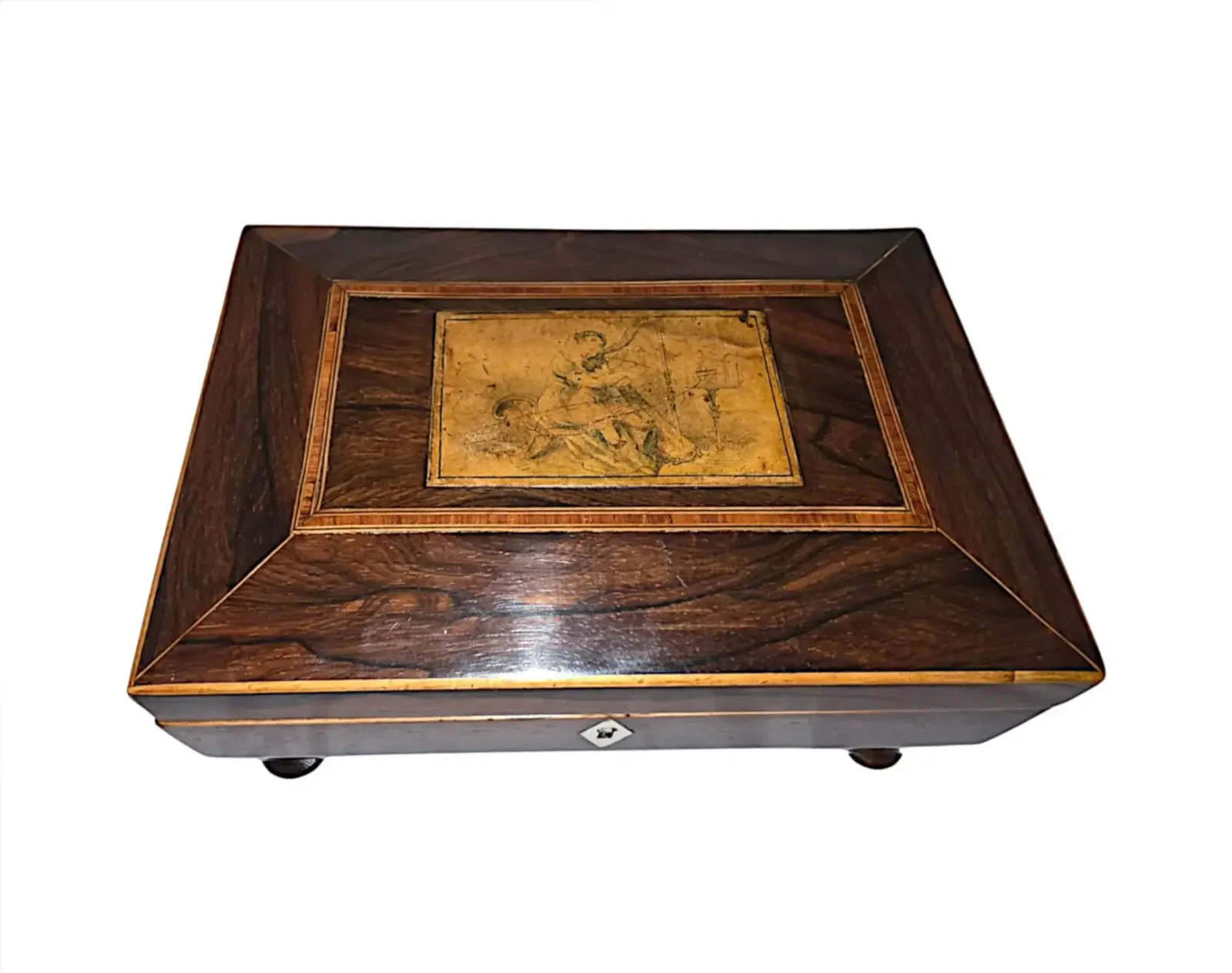 A Lovely Early 19th Century Inlaid Jewellery Box photo for sale