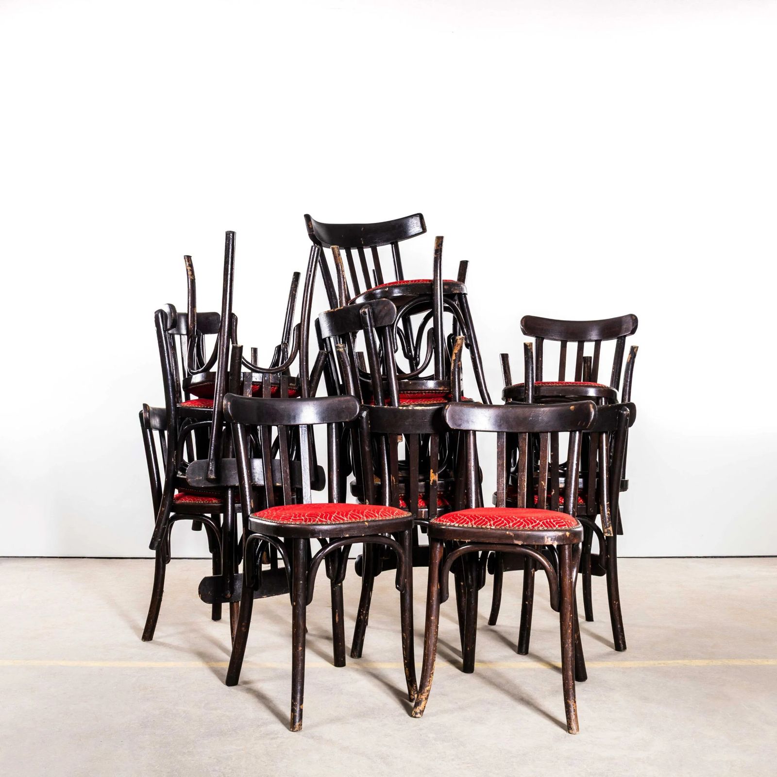 1950’s Ebonised Upholstered Classic Luterma Cafe Dining Chairs photo furniture