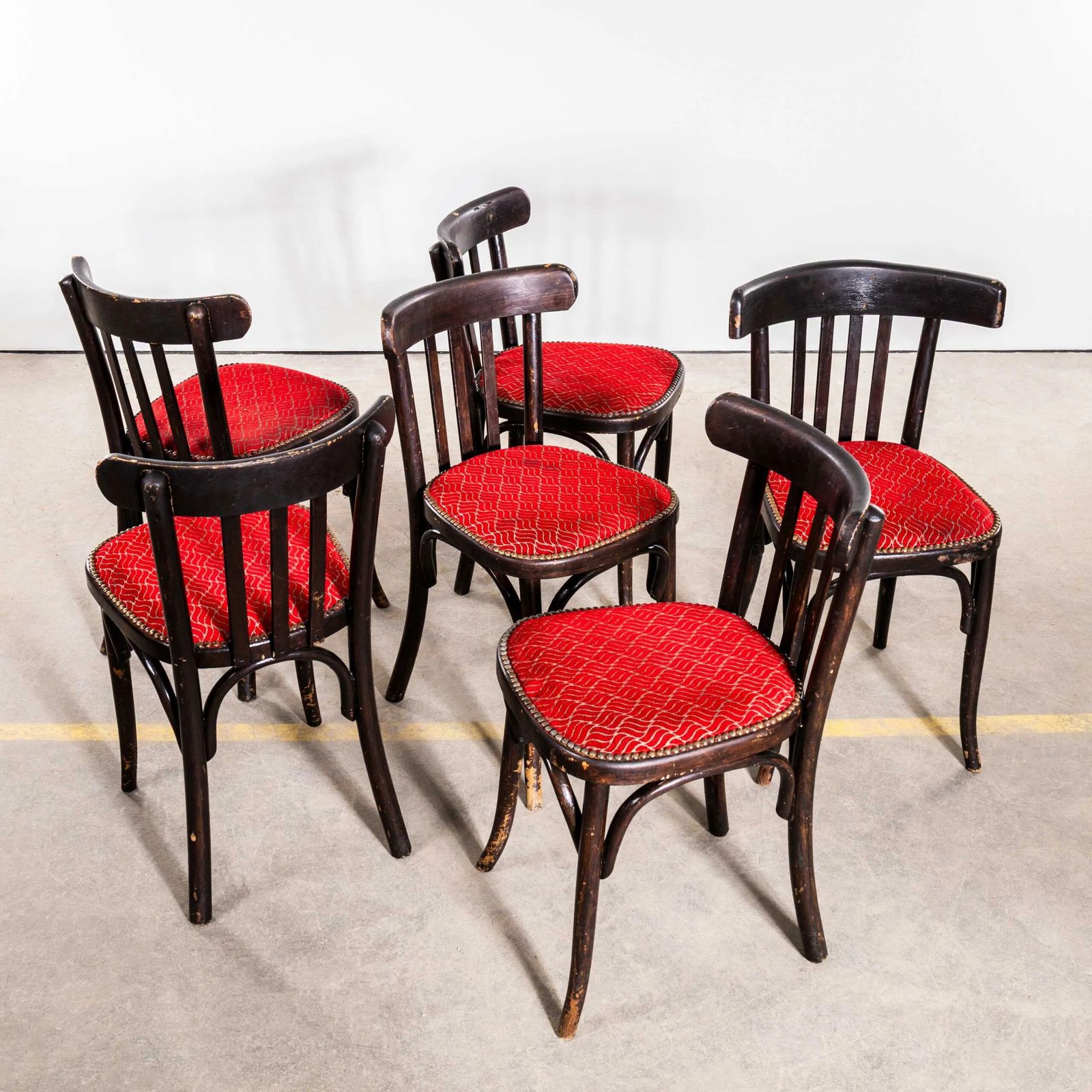 1950’s Ebonised Upholstered Classic Luterma Cafe Dining Chairs photo for sale