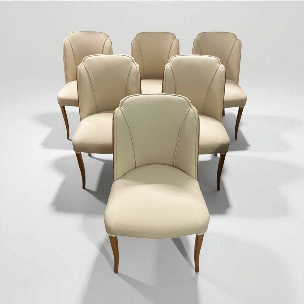 Art Deco Dining Table And Six Chairs By Harry And Lou Epstein photo for sale