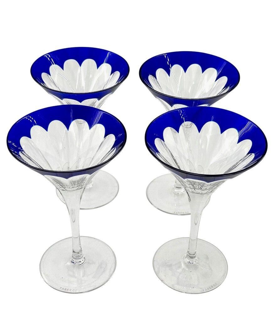 A Faberge Crystal "Grand Duke" Cocktail Set With Silver Plated Cocktail Shaker And 4 Glasses photo Home Decor