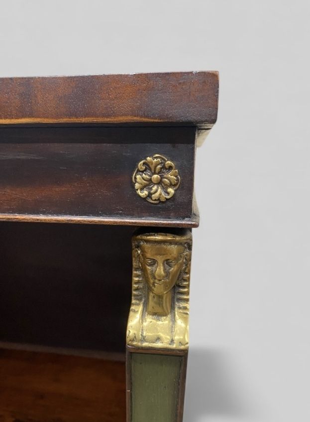 1650.0 Mahogany Bookcase Neo Classical Egyptian Revival Style photo
