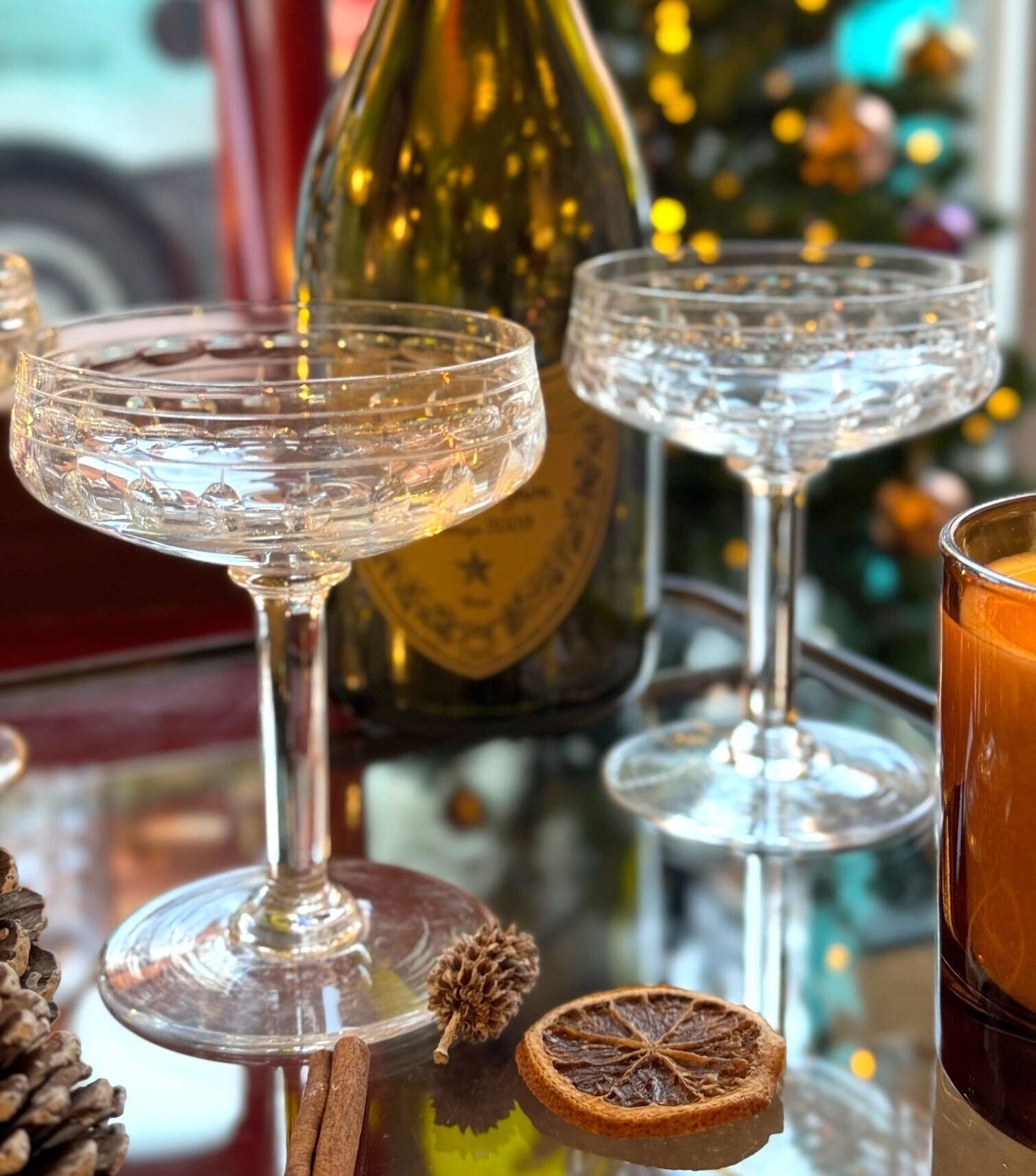 A Set Of Six 1940s Val Saint Lambert "Cordoba" Crystal Cocktail / Champagne Coupes photo furniture