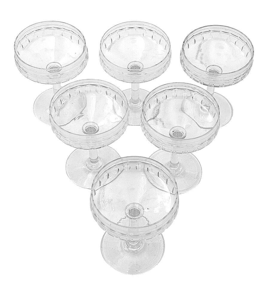 A Set Of Six 1940s Val Saint Lambert "Cordoba" Crystal Cocktail / Champagne Coupes photo 485.0