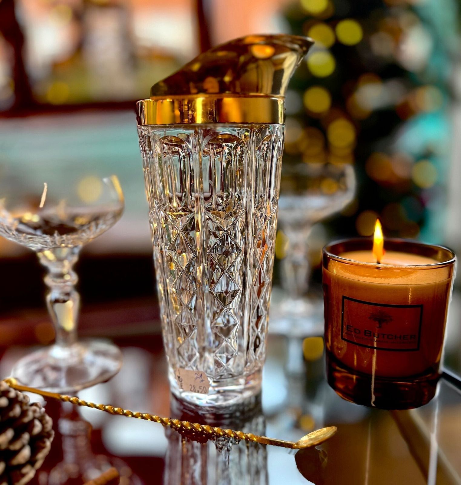 photo vinterior A 1950s Val Saint Lambert Crystal And Gold Plated Cocktail Jug