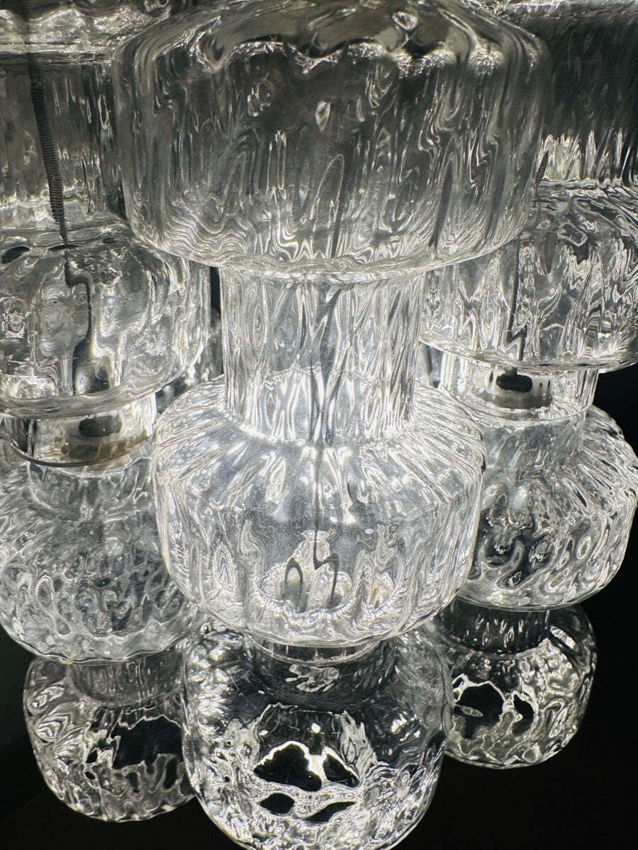 665.0 1960s Italian Murano Dumbbell Murano Clustered Glass Chandelier By Venini photo
