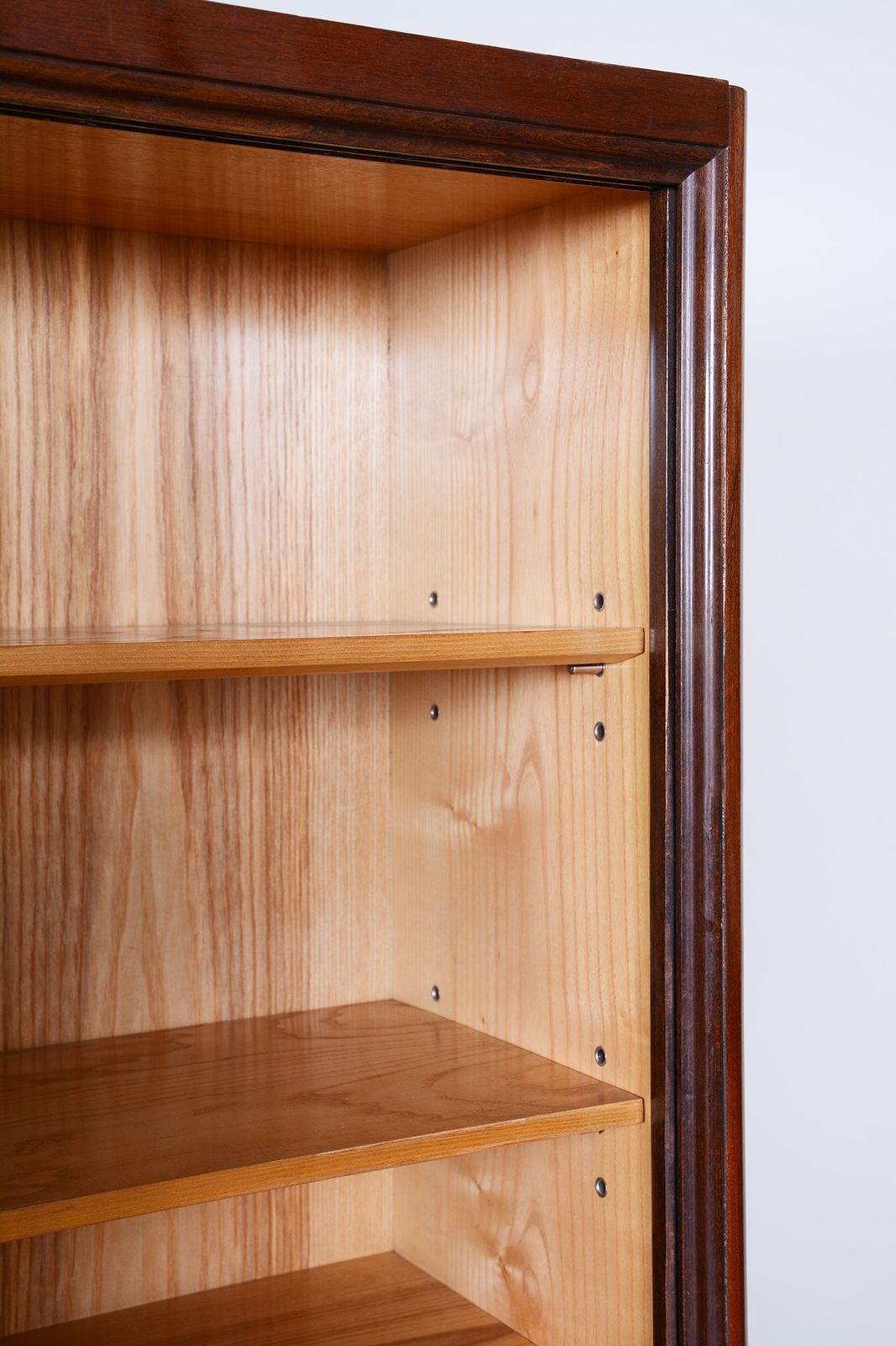 Original Art Deco Bookcase, Ash, Mahogany, Revived Polish, Czech. 1940s photo vintage
