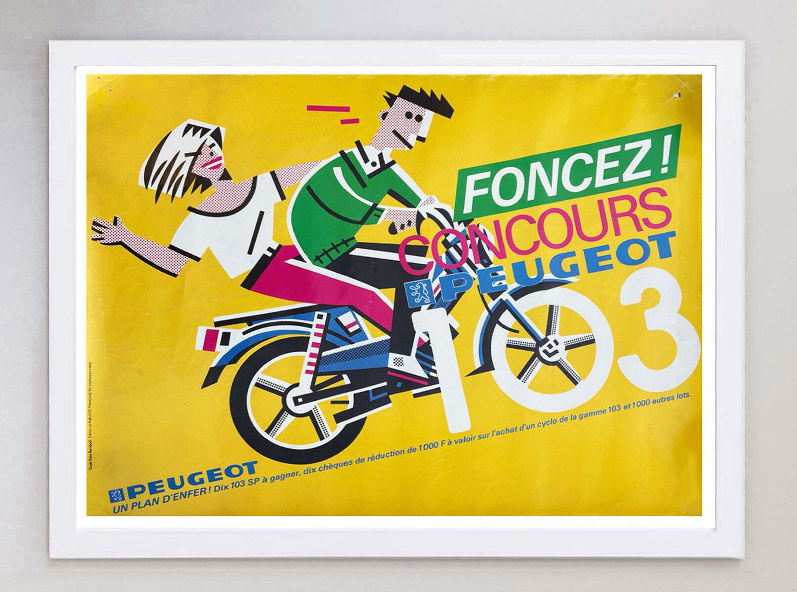 Peugeot Bike 103 Original Vintage Poster photo for sale