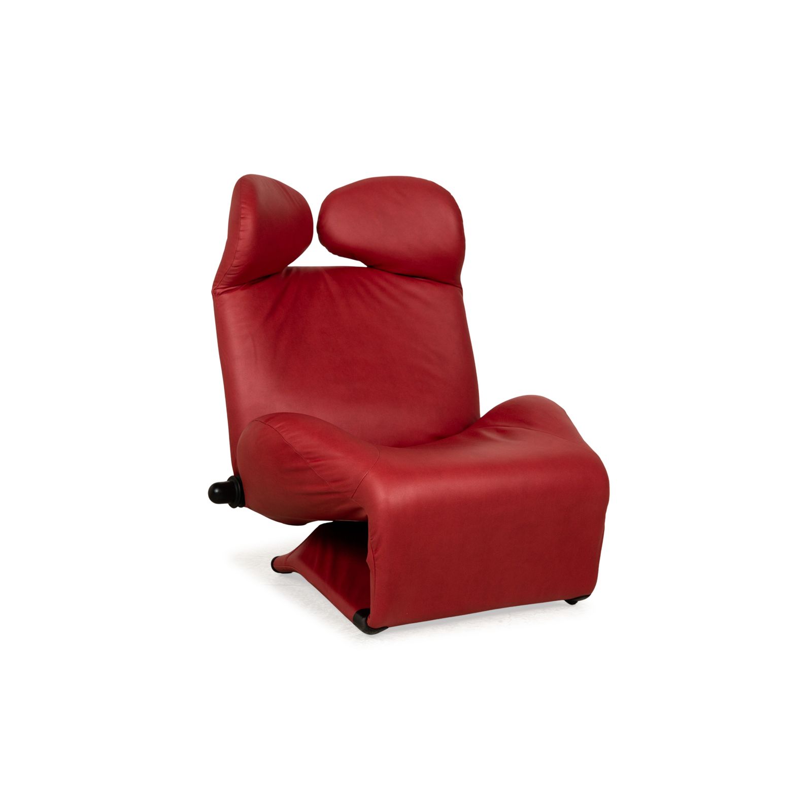 Cassina Wink Fauteuil Vegan Leer (Gavin 107) Rood Handmatige Functie Opnieuw Bekleed