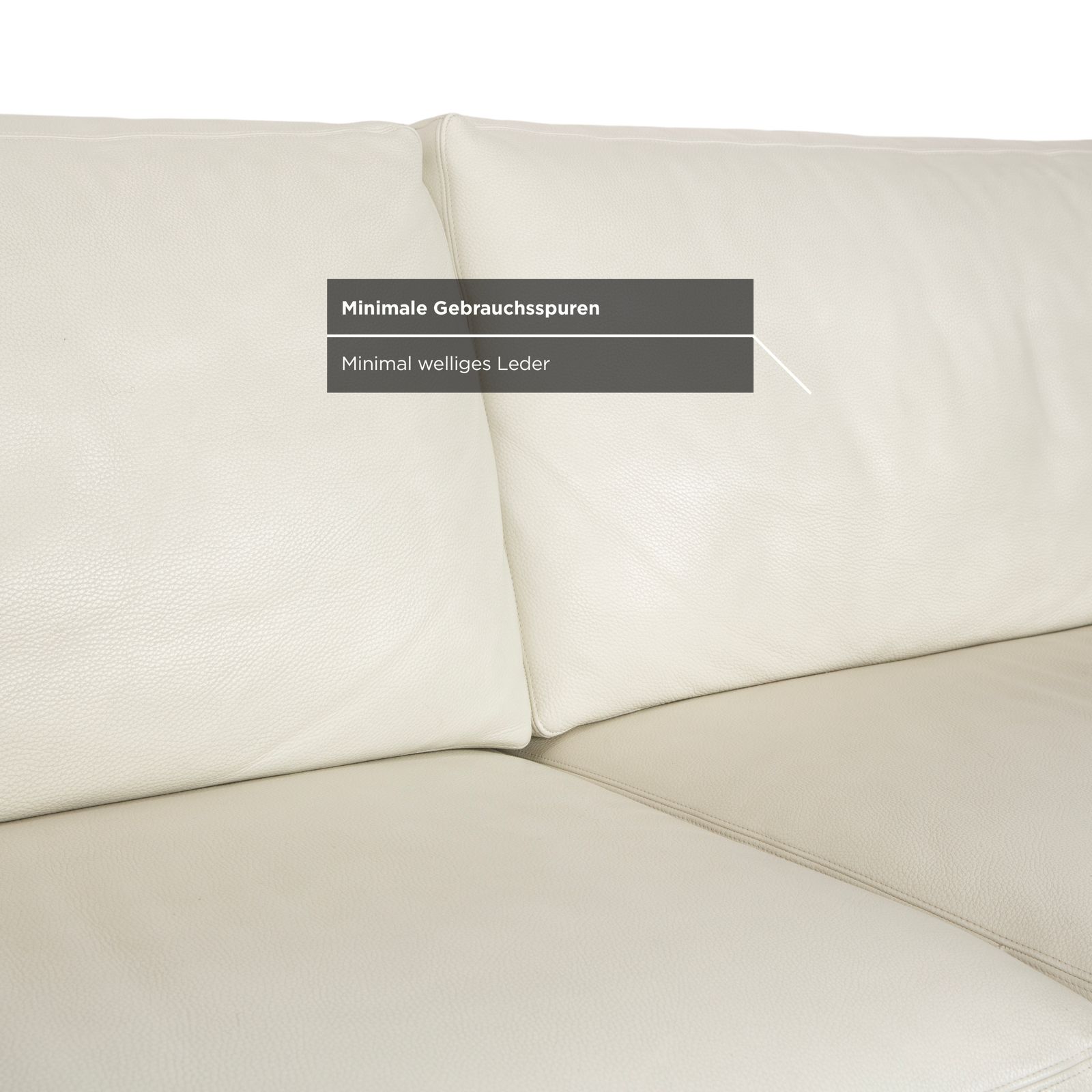 photo furniture Erpo Cl 100 Leather Three Seater White Beige Cream Sofa
