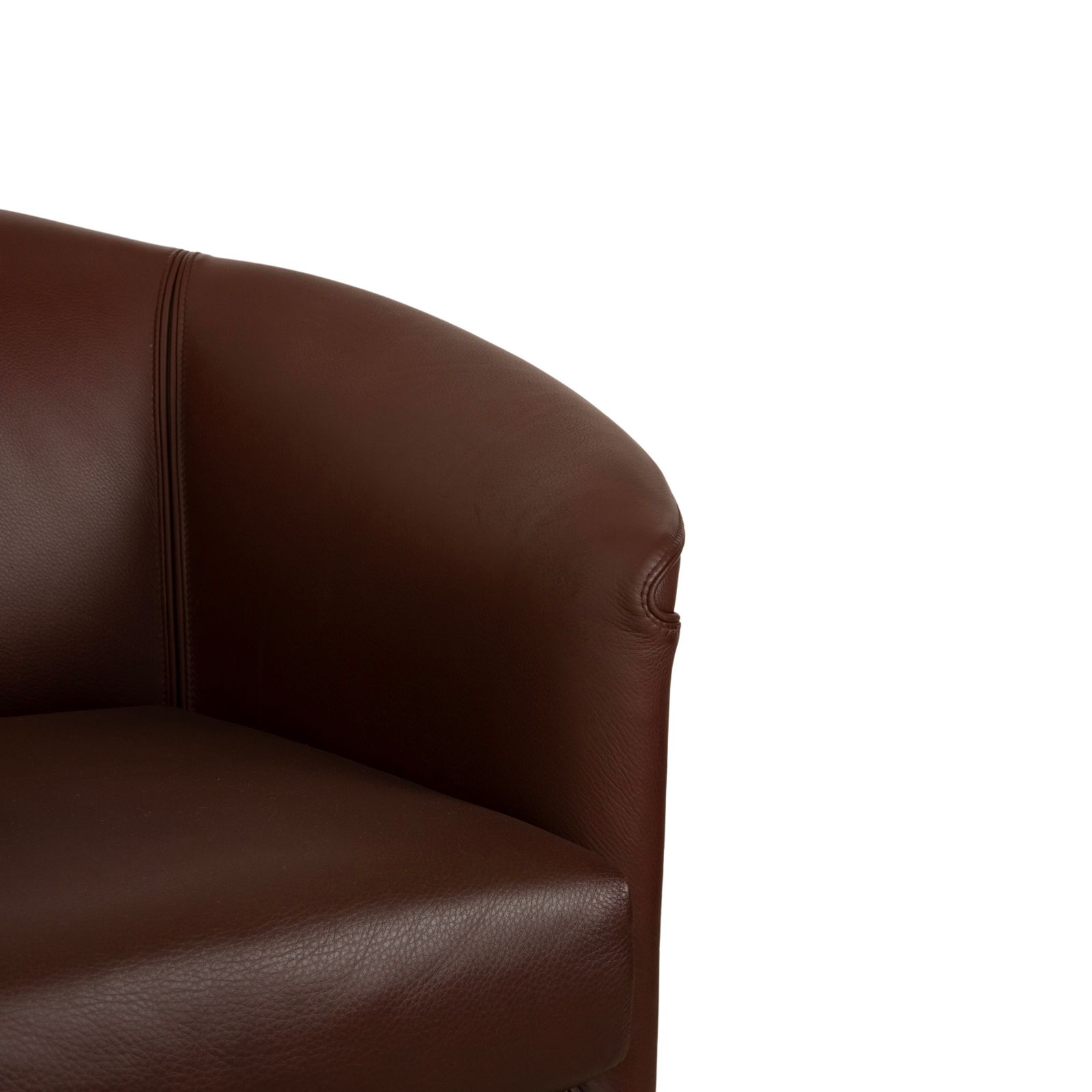Fauteuil Wittmann Aura XL en cuir brun rouge photo Mobilier