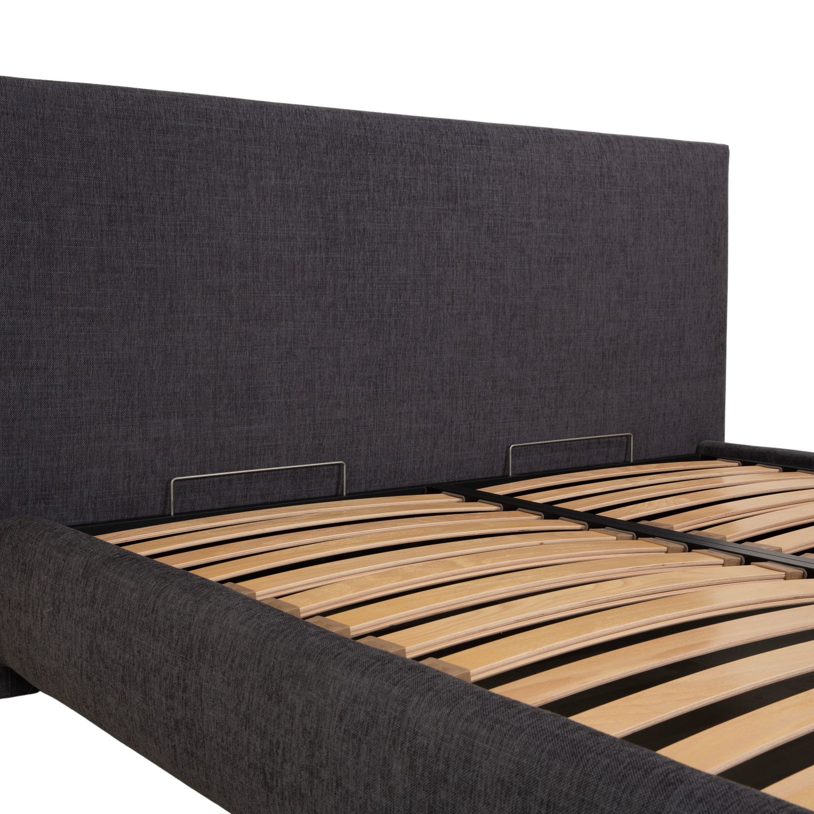 Lit Poliform en tissu gris, fonction manuelle photo vinterior