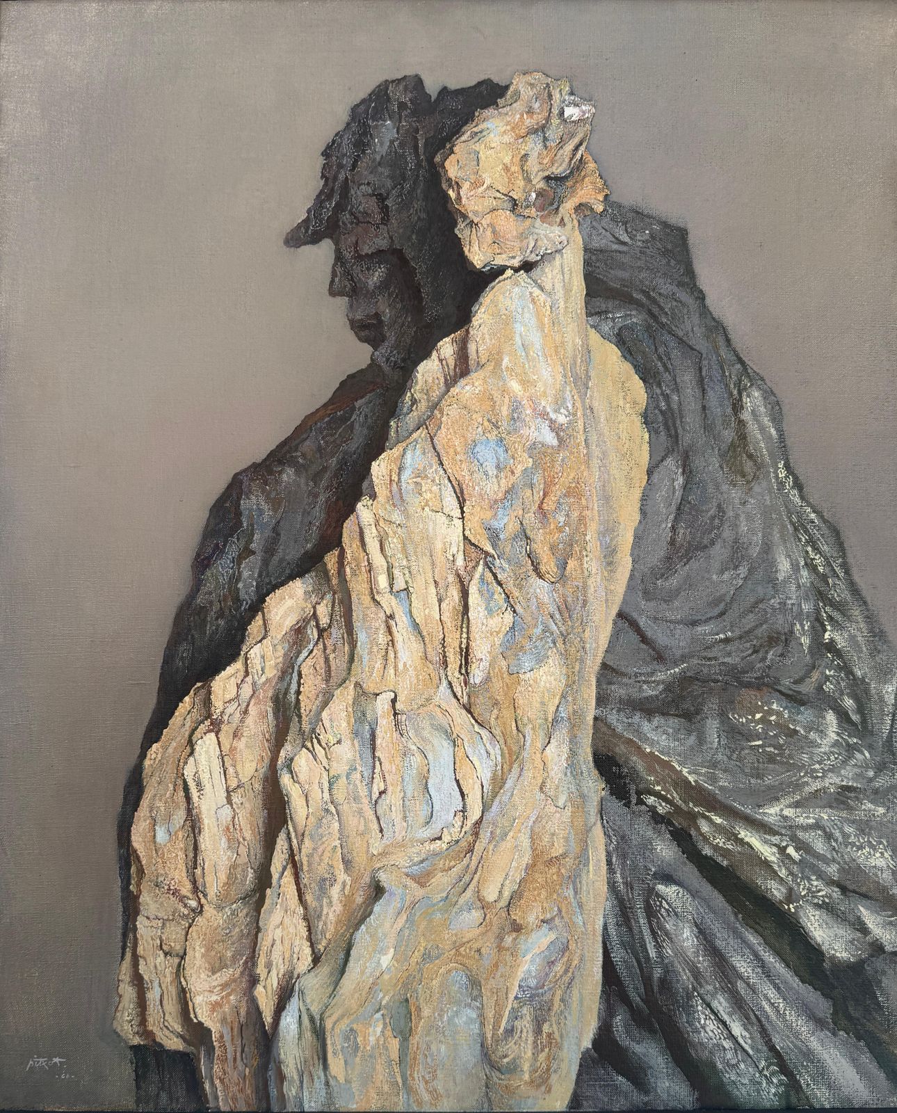 Antoni Pitxot The Stone Lovers Oil On Canvas Painting Surrealism 1968