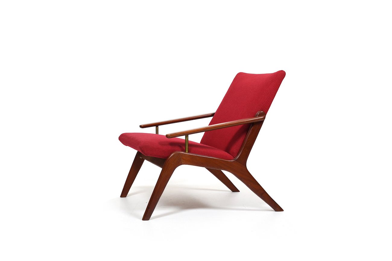 Mid Century Danish Teak And Brass Easychair 1960s photo 2950.0