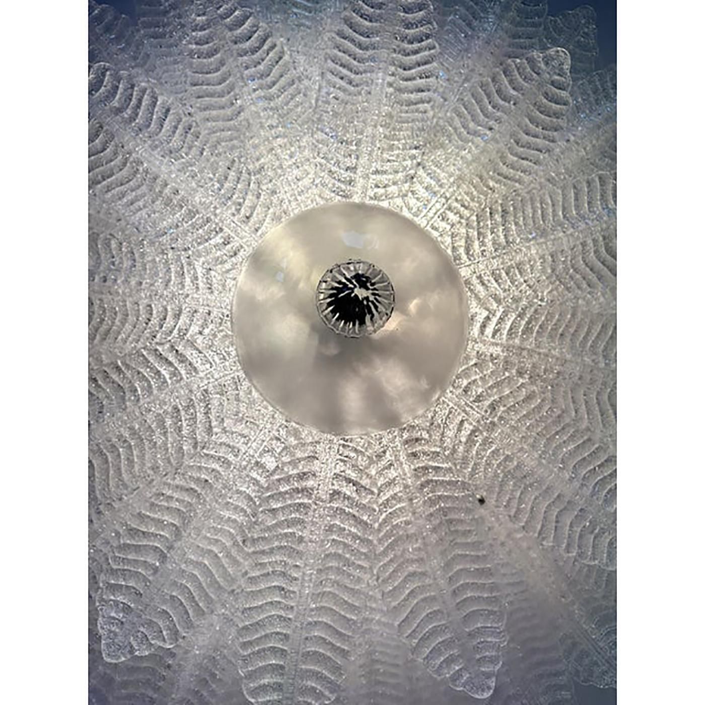Monumental Venetian Leaves Flush Mount In Murano Style Glass By Simoeng photo for sale