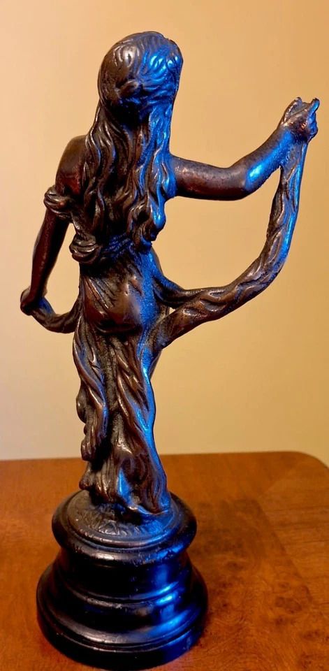 Antique Large Pair Large French Bronze Virtue Figures C.1900 Modestie & Gaitie photo for sale