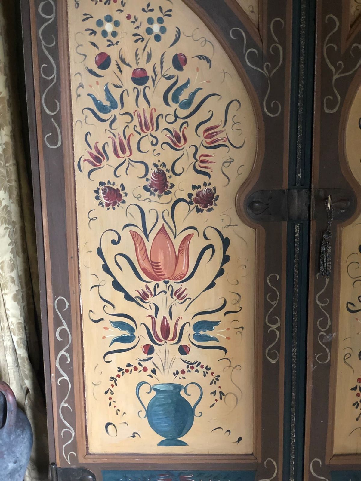 Original Hand Painted Austrian Large Heirloom Wardrobe photo furniture