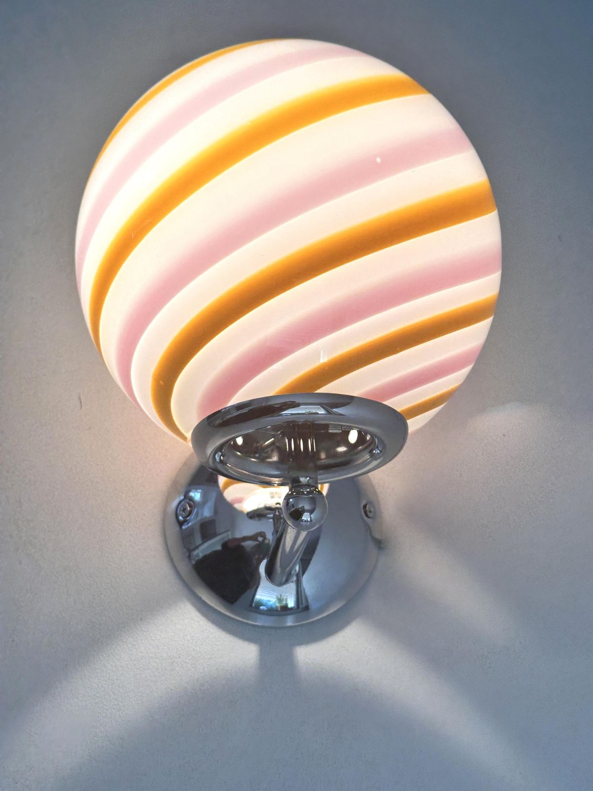 Set Of Two Contemporary Amber And Pink "Rods" Murano Glass Wall Sconces photo for sale