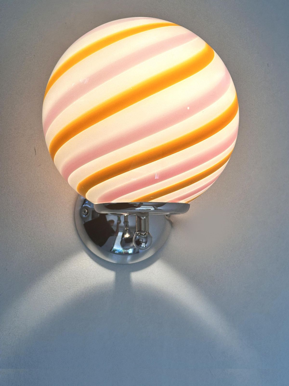 Set Of Two Contemporary Amber And Pink "Rods" Murano Glass Wall Sconces photo vinterior