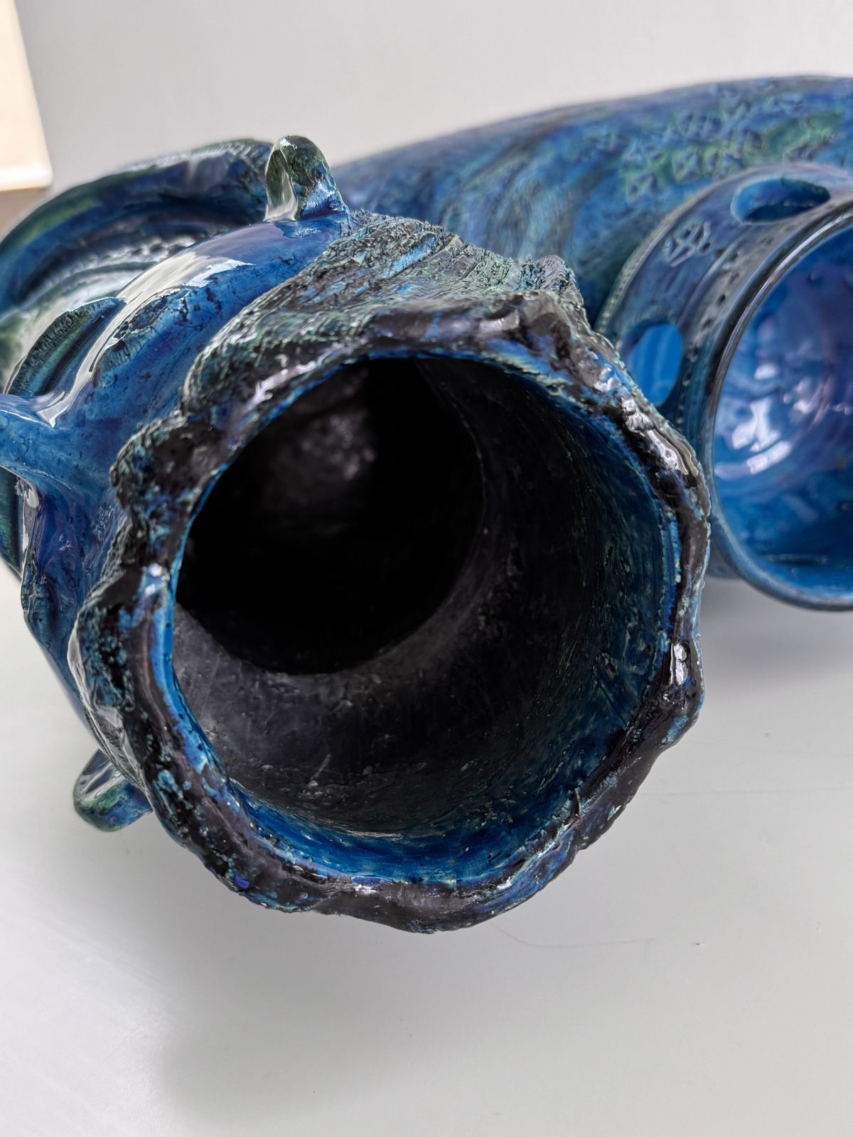 photo vinterior Aldo Londi For Bitossi Rimini Blu Ceramic Plant Centaur Sculpture, Italy, 1960s