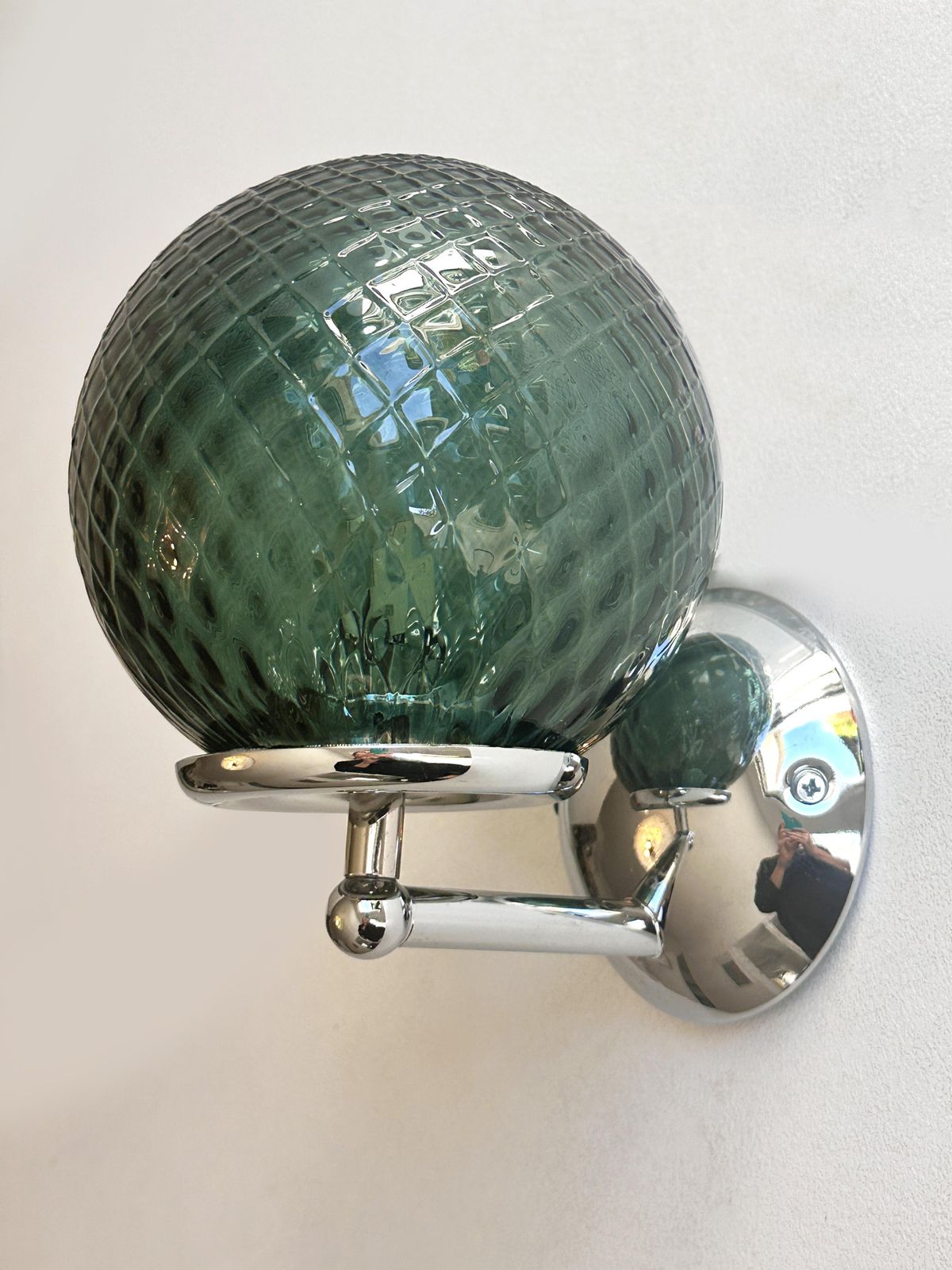 Set Of Two Contemporary Green "Ballotton" Murano Glass Wall Sconces photo furniture