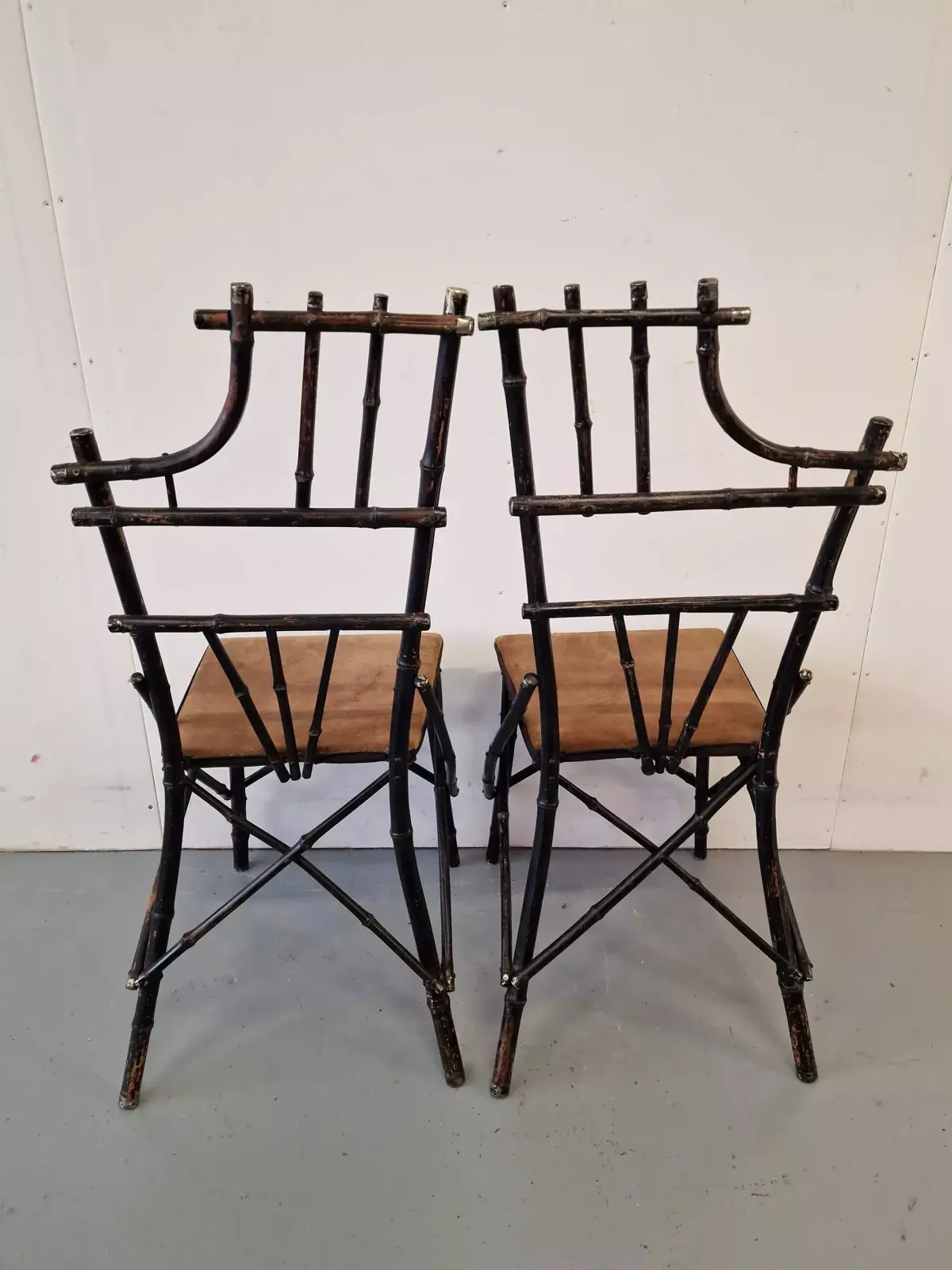 Pair Of Victorian Bamboo Travel Chairs photo furniture